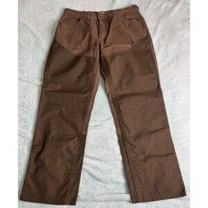 Cabela's Men's Hunting Pants Sz 34 Brown Cotton w/Nylon Leg Overlay Read